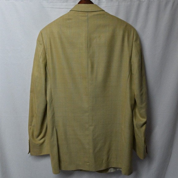 Tallia‎ 44XL Yellow Windowpane 3 Button Blazer Jacket Sport Coat - Picture 10 of 10